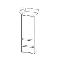 Dulap inalt suspendat Kolpasan, Pandora, 130cm, alb